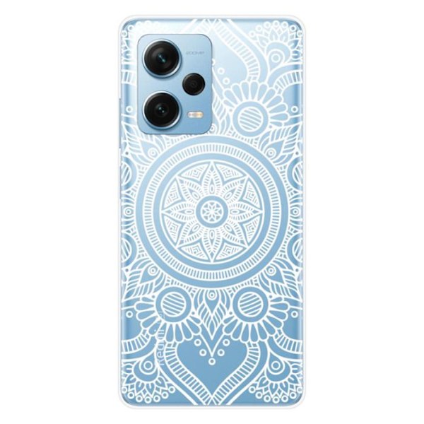 Silicona skal - Kompatibel med Xiaomi Redmi Note 12 Pro Plus - mandala design i vitt Transparent