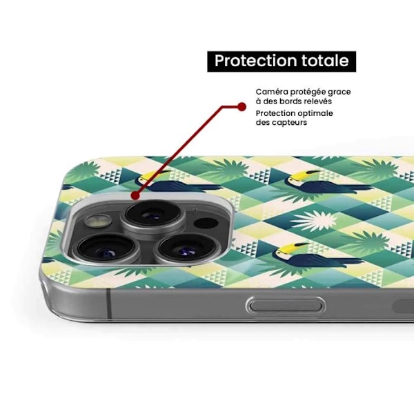 Siliconefodral - Kompatibel med Apple iPhone 15 Plus - design toucan diamant Transparent