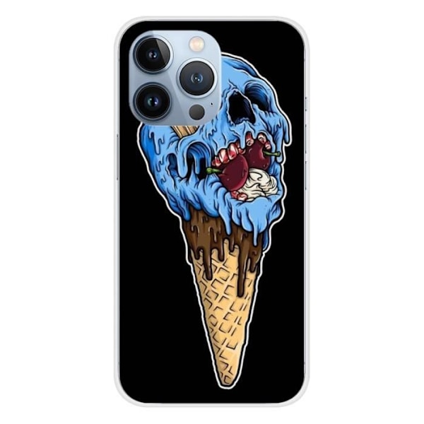 Tryckt silikonfodral som är kompatibelt med iPhone 13 Pro Ice cream skull