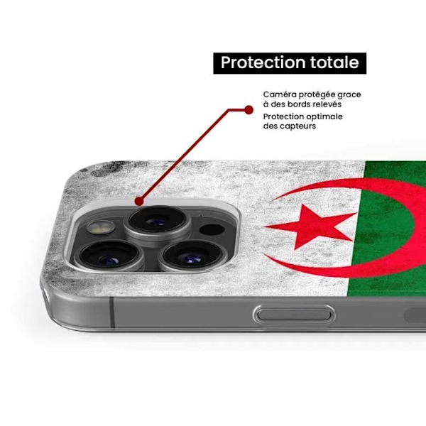 Tryckt silikonfodral som är kompatibelt med Xiaomi Redmi Note 9 Pro Algeriets flagga Transparent