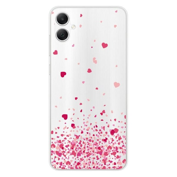 Silicone-fodral - Kompatibel med Samsung Galaxy A05 - design med rosaljuschipparhjärtan Transparent