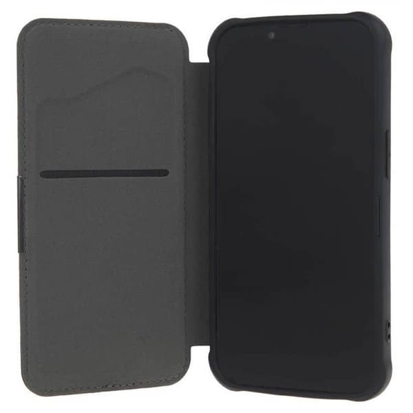Foliofodral - Smart Carbon - Apple iPhone 15 - TPU - Magnetisk stängning - Kortfack blå
