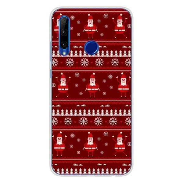 Tryckt silikonfodral kompatibelt Huawei Honor 20 Lite NO Christmas Sweater Santa Transparent