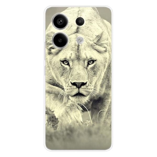 Siliconefodral - Kompatibel med Xiaomi Redmi Note 13 Pro 5G - design lejoninna Transparent