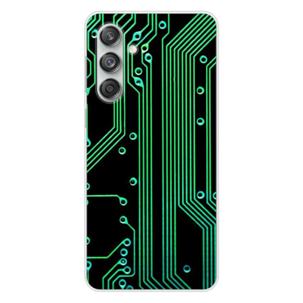 Silicone fodral - Kompatibel med Samsung Galaxy M55 5G - design med geek-kretsstruktur Transparent