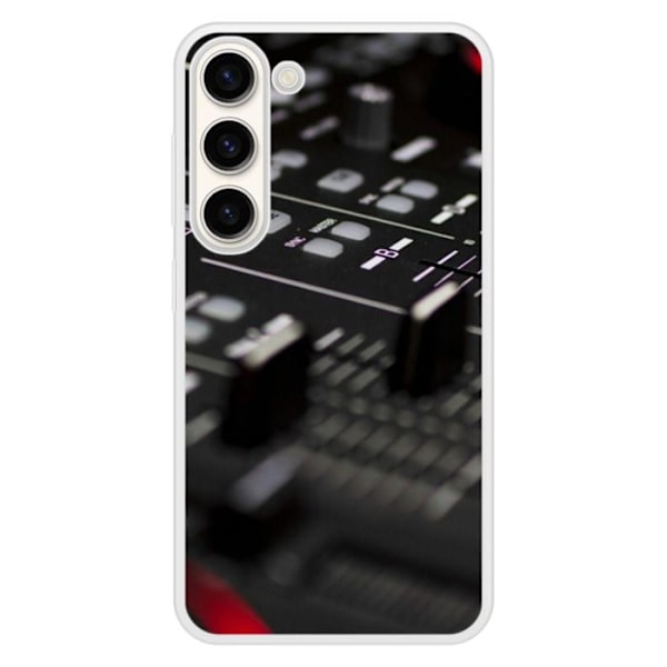 Förstärkt tryckt silikonetui kompatibelt med Samsung Galaxy S23 Dj Mixer Transparent