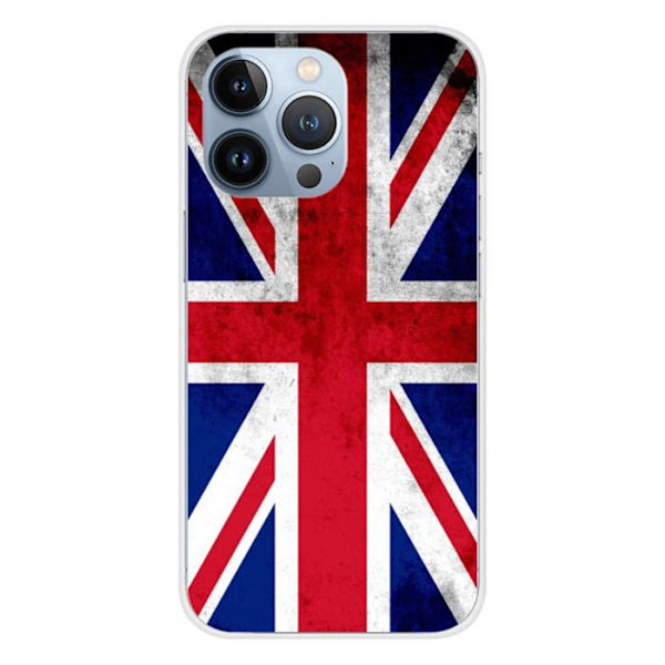 Silicone skal - Kompatibel med Apple iPhone 13 Pro - design med det engelske flagg Transparent