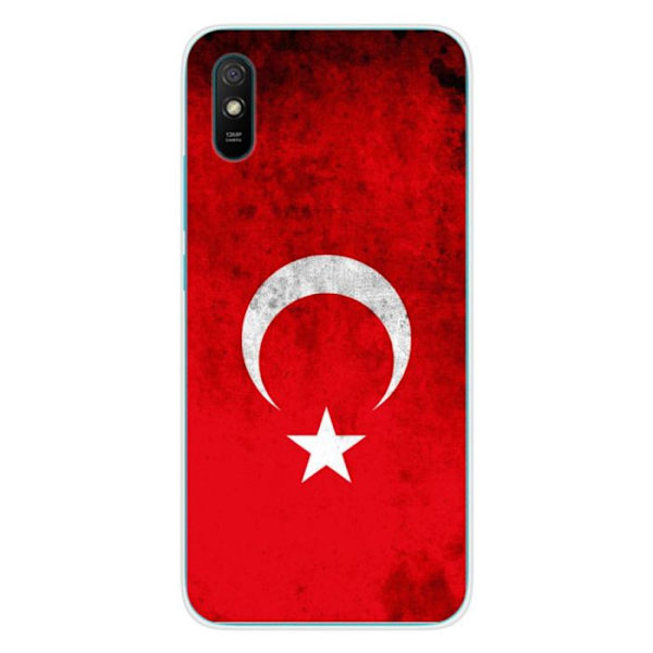 Tryckt silikonfodral kompatibelt Xiaomi Redmi 9A Redmi 9AT Redmi 9i Turkiets flagga Transparent