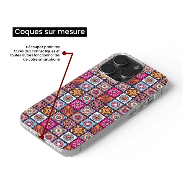 Silicone-fodral - Kompatibel med Apple iPhone 13 Pro - design patchwork mandala Transparent