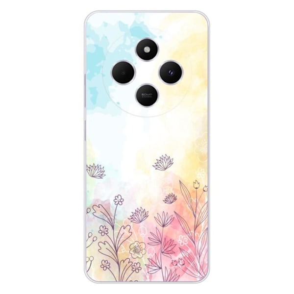 Silicone-fodral - Kompatibel med Xiaomi Redmi 14C 4G - design med akvarellblommor Transparent