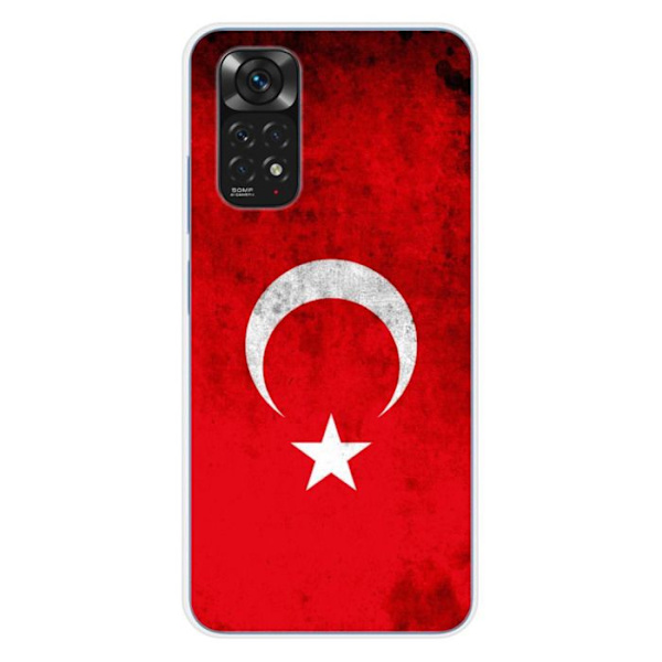 Siliconfodral - Kompatibel med Xiaomi Redmi Note 11 4G - design med Turkiets flagga Transparent