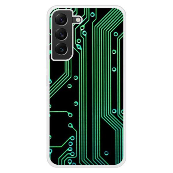 Silkonskal med förstärkt tryck, kompatibel med Samsung Galaxy S22 Plus, geek-kretsstruktur Transparent