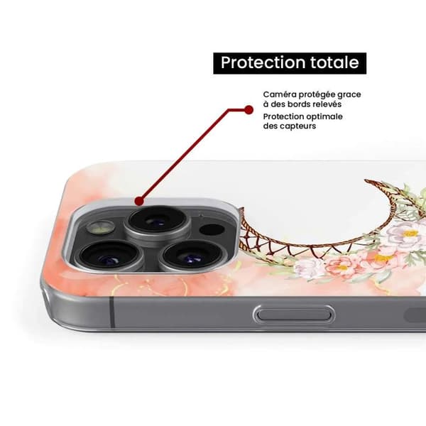 Tryckt silikonfodral som är kompatibelt med Apple iPhone 16 Dreamcatcher Moon Transparent