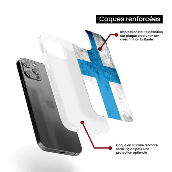 Förstärkt skal kompatibelt med iPhone 16 Pro - Marseilleflagga Transparent