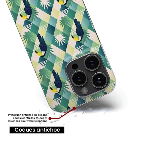 Coque i silikon med tryck - 1001 skal - Xiaomi Redmi A3 4G - Mönster Tukan Romb - Optimal skydd - Flexibel Transparent