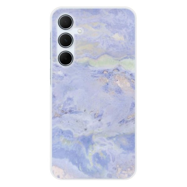 Siliconfodral - Kompatibel med Samsung Galaxy A35 5G - design i blå marmor Transparent