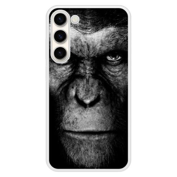 Silkonförstärkt skyddande fodral med tryck kompatibelt med Samsung Galaxy S23 Plus Apa Transparent