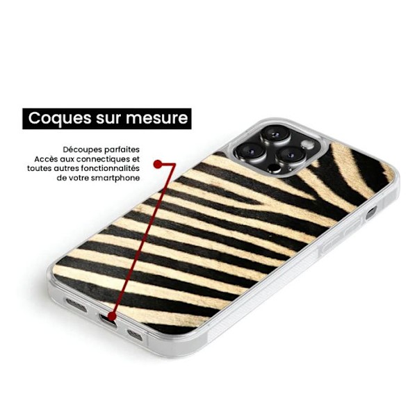 Siliconförstärkt tryckt skal kompatibelt med Apple iPhone 15 Plus Zebra Transparent