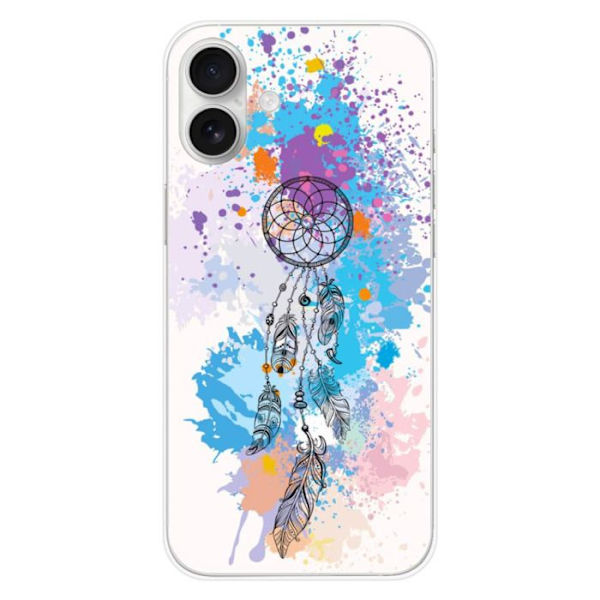 Tryckt silikonfodral som är kompatibelt med Apple iPhone 16 Plus Dreamcatcher Color Transparent
