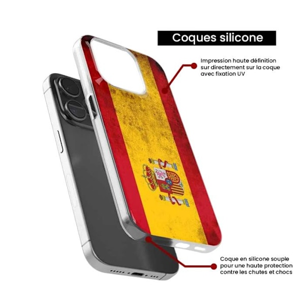 Siliconfodral med tryck - 1001 Fodral - Xiaomi Redmi A3 4G - Spansk flagga - Mjuk - Optimal skydd Transparent