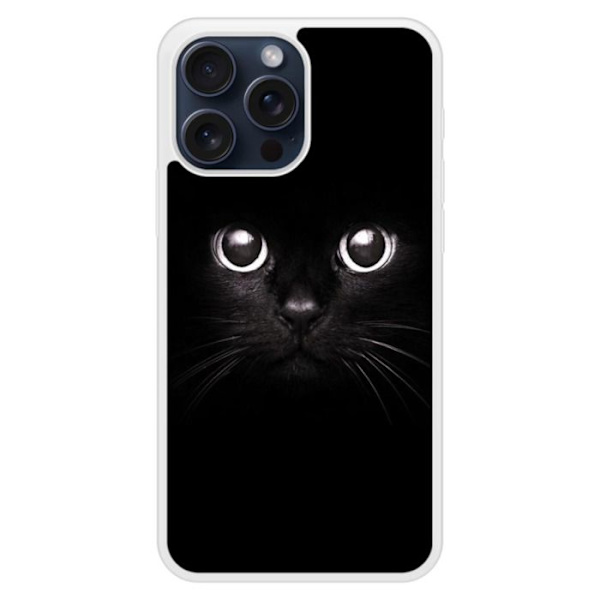 Siliconfodral med förstärkt tryck kompatibel med Apple iPhone 15 Pro Max Kattögon Transparent