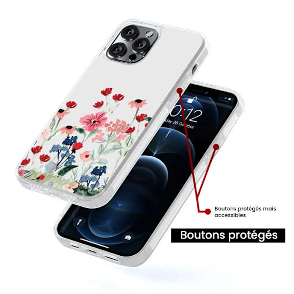 Siliconförstärkt skydd i tryck kompatibel med Samsung Galaxy S23 FE Blomsterprinsessan Transparent