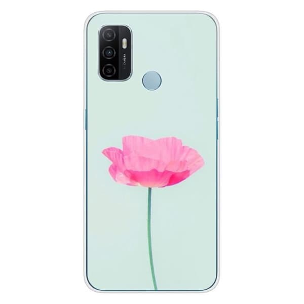 Tryckt silikonfodral som är kompatibelt med Oppo A53S Rose Flower
