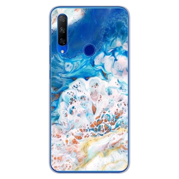 Tryckt silikonfodral som är kompatibelt med Huawei Honor 9X Ocean marmor Transparent