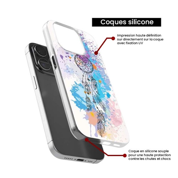 Siliconfoder - Kompatibel med Xiaomi Mi 12 Lite - design drömfångare färg Transparent