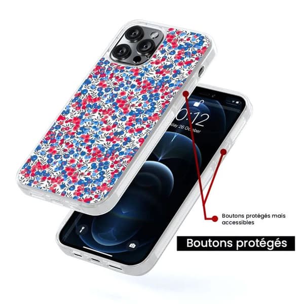 Förstärkt skal kompatibelt med iPhone 14 - Liberty Wiltshire Blå Transparent