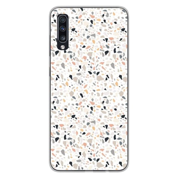 Silikonfodral med tryck - 1001 fodral - Samsung Galaxy A70 - Flerfärgad - Terrazzo-mönster - Halvstyv Transparent