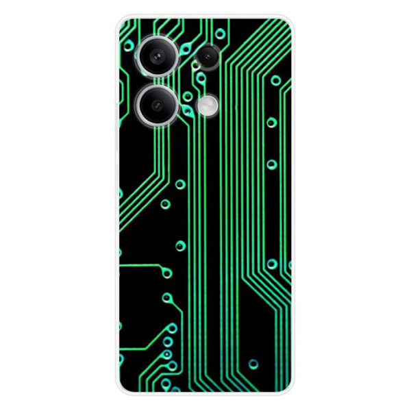 Siliconfodral - Kompatibel med Xiaomi Redmi Note 13 5G - design med geek-kretsstruktur Transparent
