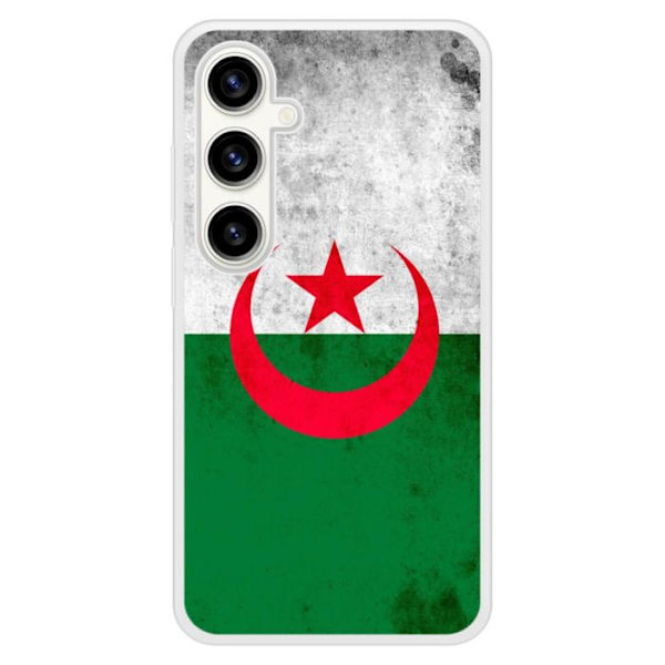 Silikonförstärkt skal med tryck kompatibelt med Samsung Galaxy S23 FE Algeriets flagga Transparent