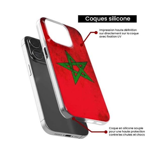 Tryckt silikonfodral som är kompatibelt med Huawei Honor X8A Marockos flagga Transparent