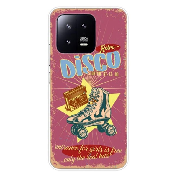 Silicone-skal med tryck - 1001 skal - Xiaomi 13 - Retro-disco mönster - Optimal skydd - Halvstyv Transparent