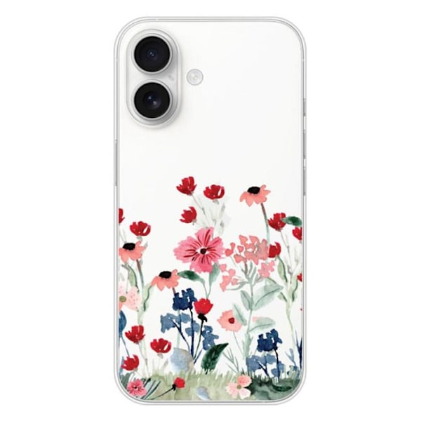 Siliconöverdrag med tryck - 1001 Skal - iPhone 16 - Vår i blommor - Optimal skydd - Flexibel Transparent
