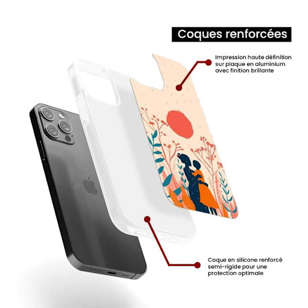 Siliconeförstärkt skyddsfodral med tryck, kompatibelt med Apple iPhone 15 Plus, Känsla av ömhet Transparent