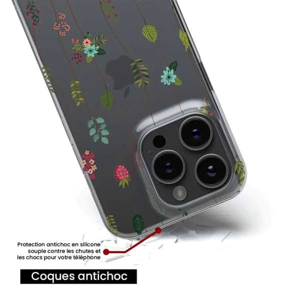 Silikonskal - Kompatibel med Apple iPhone 14 - design med blomsteruppstigning Transparent