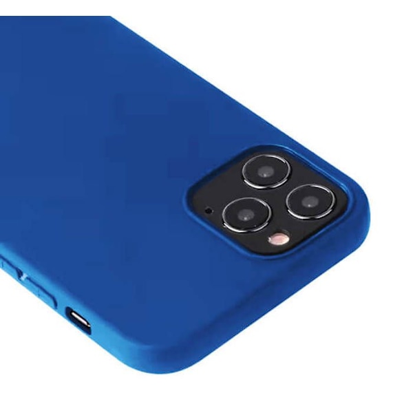 Vanligt mattblått silikonfodral som är kompatibelt med Samsung Galaxy A73 5G blå
