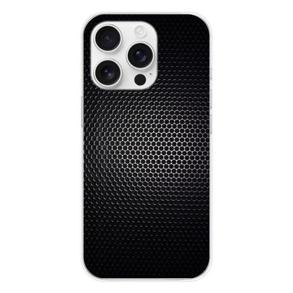 Siliconfodral - Kompatibel med Apple iPhone 16 Pro - design mörk metall Transparent