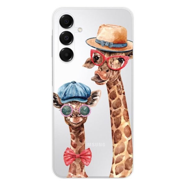 Siliconefodral med tryck - 1001 Fodral - Samsung Galaxy A16 - Giraffmönster - Optimal skydd - Mjuk Transparent