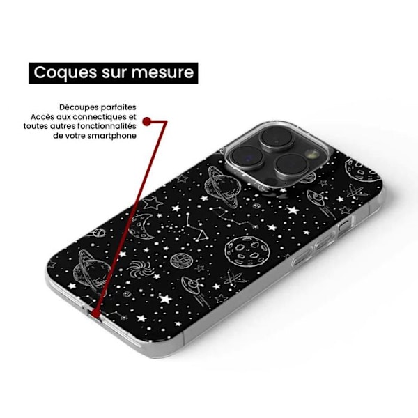 Tryckt silikonfodral som är kompatibelt med Apple iPhone 11 Galaxy draw Transparent