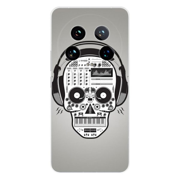 Siliconfodral med tryck - 1001 fodral - Xiaomi 14 Ultra - Skull Music - Genomskinlig - Semi-rigid Transparent