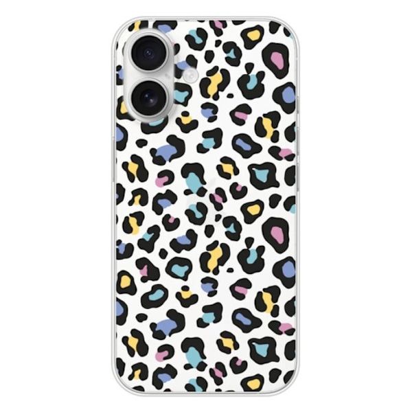 Siliconfodral - Kompatibel med Apple iPhone 16 - färgglad leoparddesign Transparent