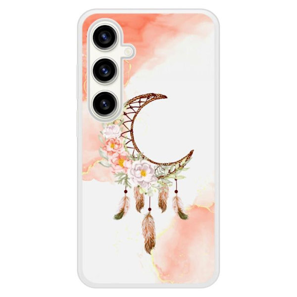 Siliconeförstärkt tryckt skal kompatibelt med Samsung Galaxy S23 FE Dreamcatcher Måne Transparent