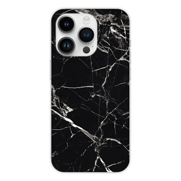 Siliconfodral - Kompatibel med Apple iPhone 14 Pro - svart marmor design Transparent