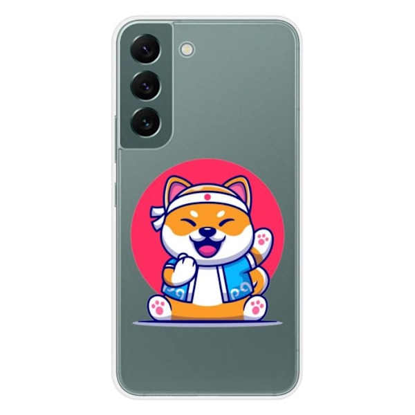 Tryckt silikonfodral som är kompatibelt med Samsung Galaxy S22 Shiba ninja Transparent
