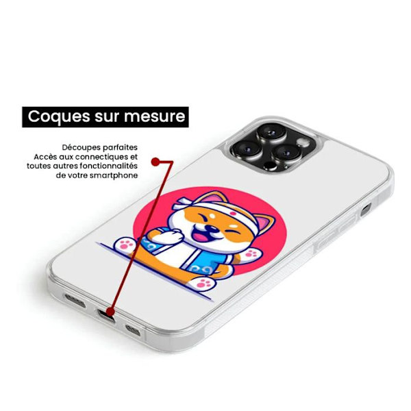 Förstärkt silikonfodral med tryck, kompatibelt med Apple iPhone 15 Plus Shiba ninja Transparent