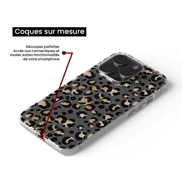 Siliconefodral med tryck - 1001 fodral - Apple iPhone 11 - Leopardmönster - Optimal skydd - Semi-rigid Transparent