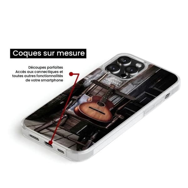 Stöttålig silikonvänlig skal med gitarrtryck kompatibel med Samsung Galaxy S22 Transparent